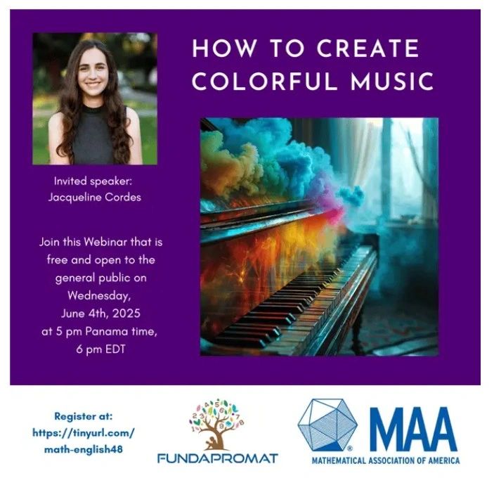 Jacqueline Cordes presenting a talk about colorful music