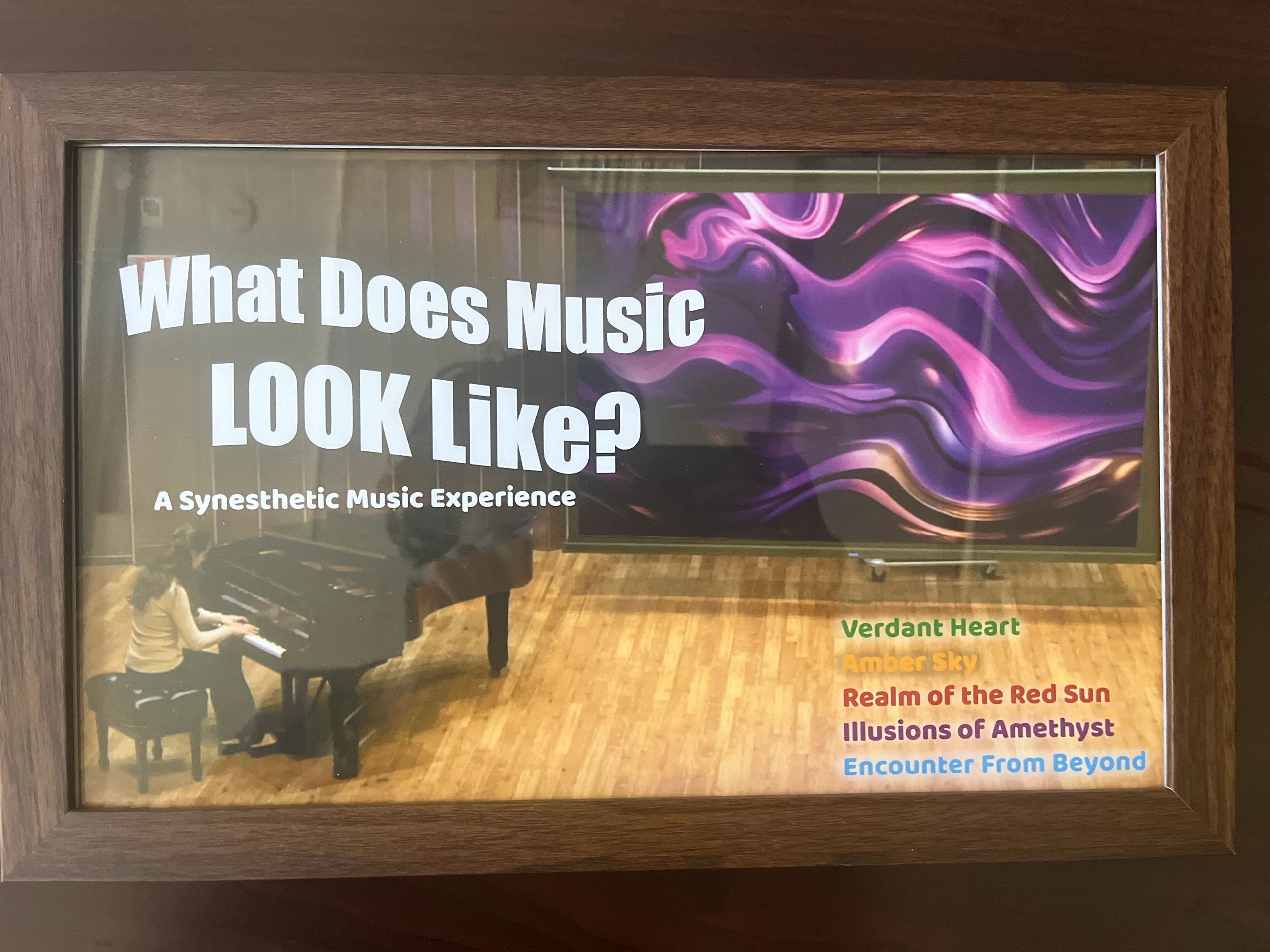 Jacqueline Cordes talk poster displayed in the Pomona College Music Library